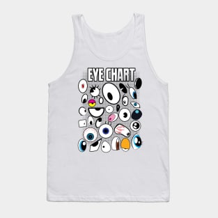 Eye Chart with Cartoon Eyes Tank Top